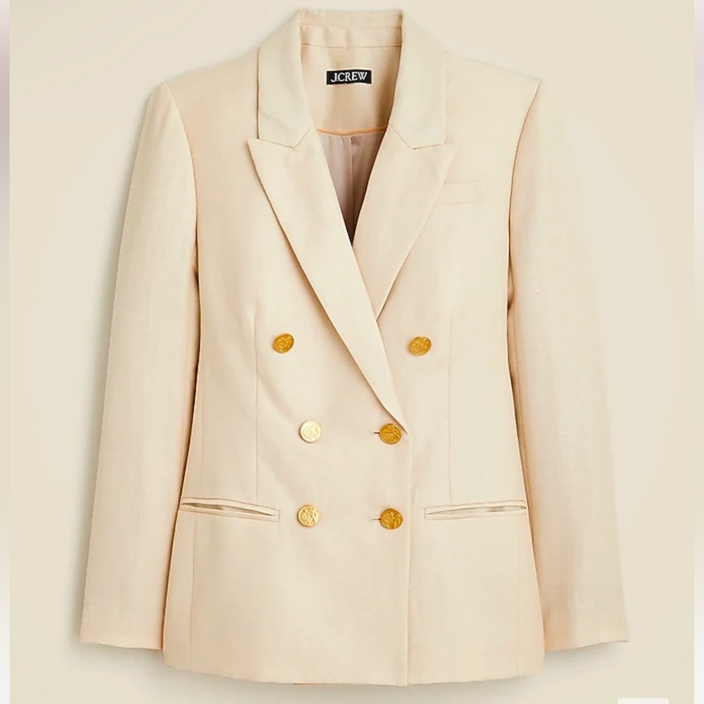 Jcrew Double-breasted blazer & cuffed wide leg pants, herringbone, NWT, size 14 - Picture 8 of 13